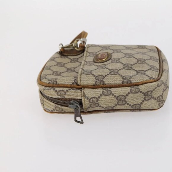 GUCCI GG Canvas Supreme Bamboo Bag Nylon PVC 3 Set Beige Black Auth - Picture 9 of 16